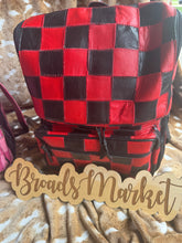 Load image into Gallery viewer, Checkered Leather Backpacks
