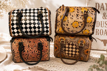 Load image into Gallery viewer, Tooled Speedy Checkered Sunflower Crossbody Purses
