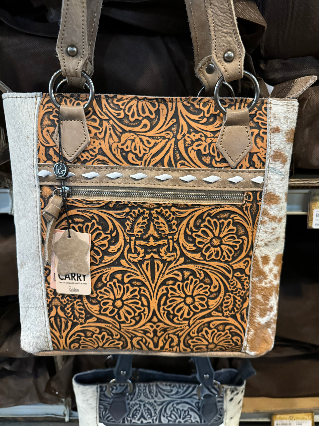 Full Tooled Cowhide Handbag BA2820