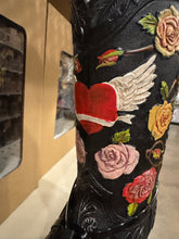 Load image into Gallery viewer, RA7148 Black Knockout Roses Heart Wing Boot Vase
