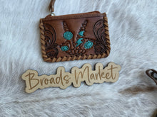 Load image into Gallery viewer, Tooled Leather &amp; Cowhide Coin Purses
