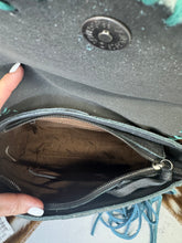 Load image into Gallery viewer, Blue Fringe Cowhide Purse
