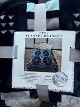 Load image into Gallery viewer, Navy Kenny Aztec Super Plush Blanket
