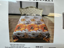 Load image into Gallery viewer, Grey Background Daisy Super Plush Blanket
