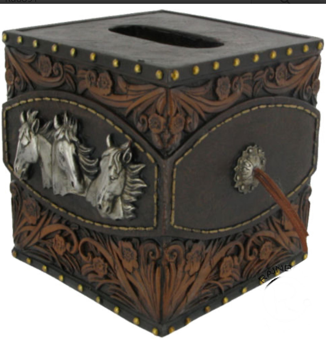 Horse Medallion Tissue Box Cover