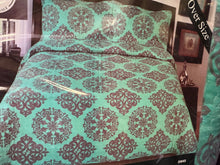 Load image into Gallery viewer, Teal Damask Bedding Set
