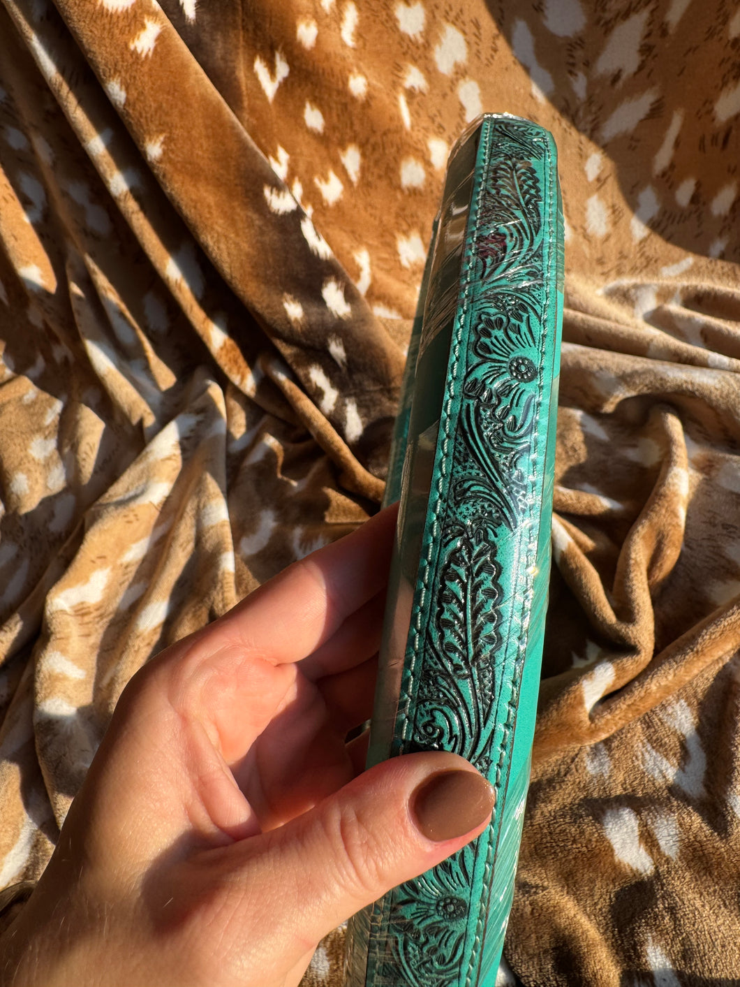 Checkered & Turquoise Steering Wheel Covers
