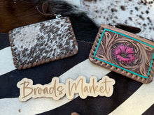 Load image into Gallery viewer, Tooled Cowhide &amp; Leather Coin Purses
