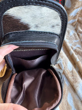 Load image into Gallery viewer, Teal &amp; Red Checkered Cowhide Bum Sling Bag
