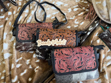 Load image into Gallery viewer, Tooled Colored Crushed Velvet Crossbody Purse
