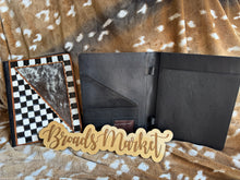 Load image into Gallery viewer, Checkered Cowhide Planner Portfolios
