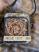 Load image into Gallery viewer, Tooled Floral Flip Crossbody Purse
