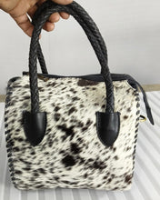 Load image into Gallery viewer, Full Cowhide Black Leather Speedy Purse
