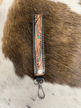 Load image into Gallery viewer, Tooled Leather Wristlet Keychains
