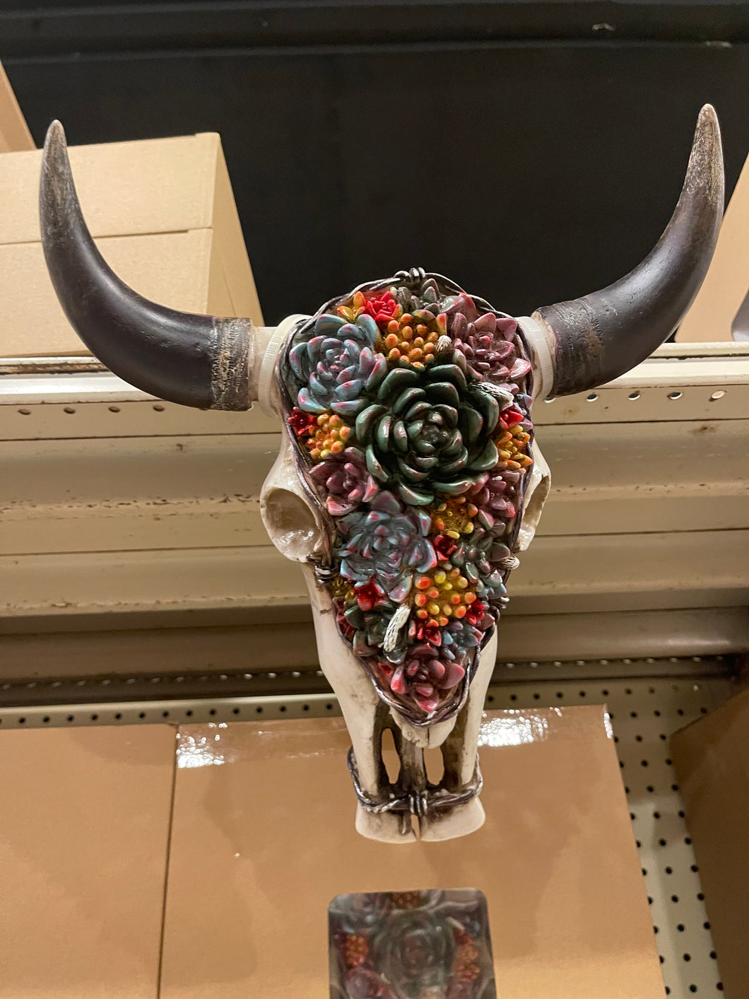 Multi Floral Cowskull Wall Decor