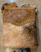 Load image into Gallery viewer, Cowhide Studded Tooled Crossbody
