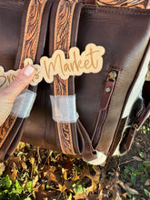 Load image into Gallery viewer, Tooled Leather Cowhide Highland Cow Pink Cowgirl Boot Backpacks
