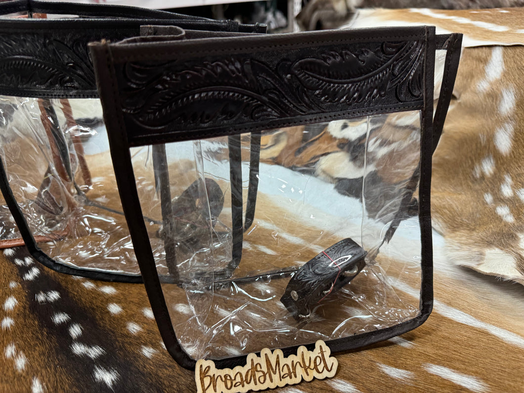 Clear Stadium Tooled Crossbody Purses