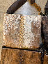 Load image into Gallery viewer, Cowhide X Braided Crossbody Purse
