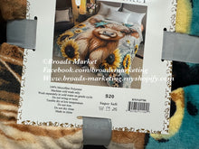 Load image into Gallery viewer, Sadie Sunflower Highland Cow S20 Blanket
