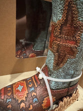 Load image into Gallery viewer, RA6182 Turquoise Aztec Ziglag Boot Vase
