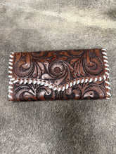 Load image into Gallery viewer, Stitched Tooled Leather Wallets
