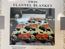 Load image into Gallery viewer, Cow Rose Twin Blanket
