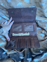 Load image into Gallery viewer, Pink Floral Longhorn Tooled Wallet Crossbody

