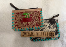 Load image into Gallery viewer, Tooled Cowhide Coin Purses
