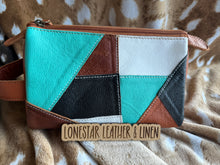 Load image into Gallery viewer, Mosaic Patch Leather Jewelry Cosmetic Case
