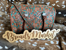 Load image into Gallery viewer, Turquoise Tooled Speedy Crossbody Purse
