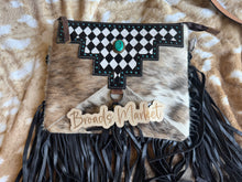 Load image into Gallery viewer, Checkered Turquoise Stone Crossbody Purse
