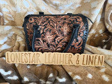 Load image into Gallery viewer, Layla Black &amp; Brown Tooled Speedy Purse

