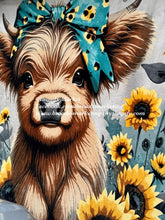 Load image into Gallery viewer, Sadie Sunflower Highland Cow S20 Blanket
