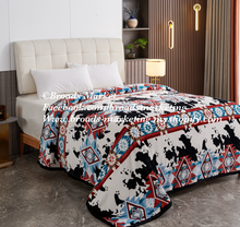 Load image into Gallery viewer, Jacob Super Plush Cow Aztec Blanket
