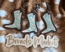 Load image into Gallery viewer, Tooled Leather Boot Keychains

