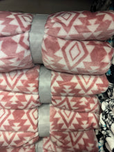 Load image into Gallery viewer, Blush Pink Aztec Super Plush Blanket

