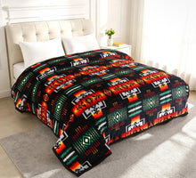 Load image into Gallery viewer, Martin Black Aztec Crosses Super Plush Blanket
