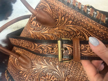 Load image into Gallery viewer, Josie Tooled Leather Belt Buckle Speedy Purse
