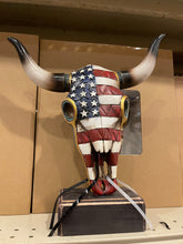 Load image into Gallery viewer, Americana US Cowskull Statue
