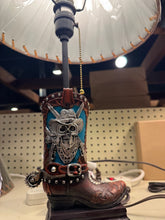 Load image into Gallery viewer, RA7375 Blue Skull Cowboy Boot Lamp
