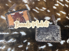 Load image into Gallery viewer, Highland Cow Tooled Cowhide Coin Purses
