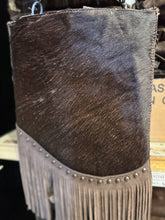 Load image into Gallery viewer, BA2143 Cowhide Fringe Studded Crossbody Purse
