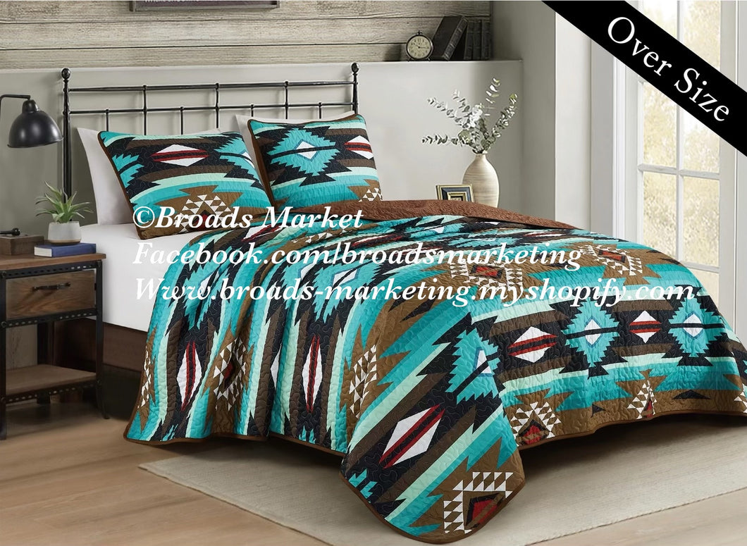 Turquoise Aztec Ina Bedding Set