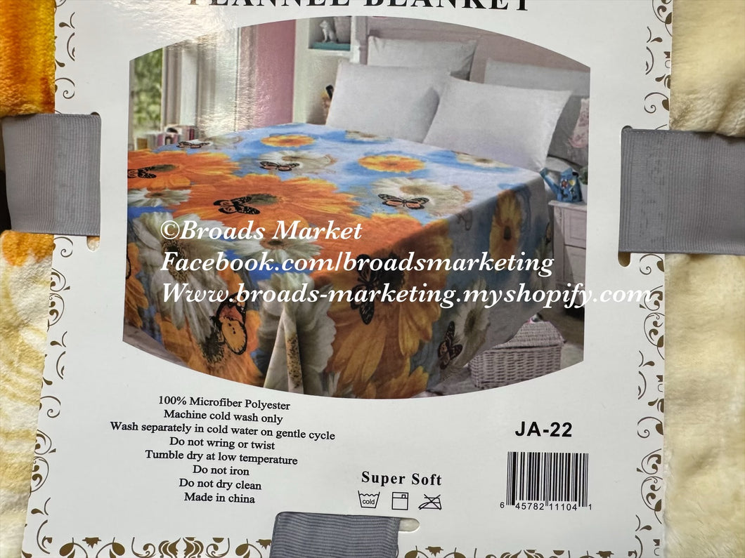 Orange & Yellow Daisy Super Plush Blanket