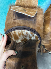 Load image into Gallery viewer, Cowhide &amp; Distressed Leather Bum Sling Backpack
