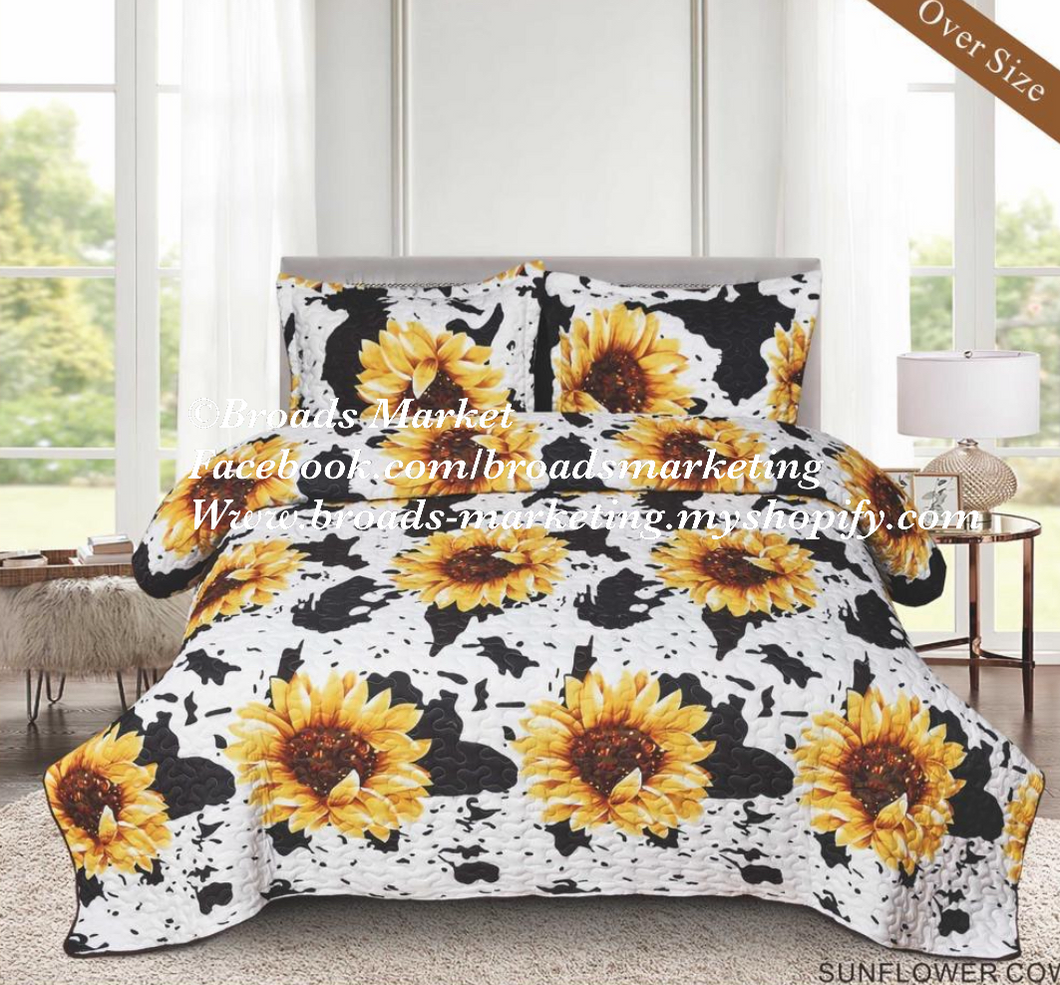 Sunflower Cow Bedding Set