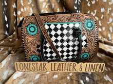 Load image into Gallery viewer, Astrid Checkered Concho Speedy Crossbody Purse
