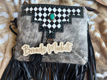 Load image into Gallery viewer, Checkered Turquoise Stone Crossbody Purse
