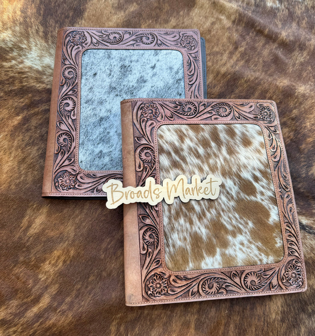 Tooled Cowhide Planner Portfolios